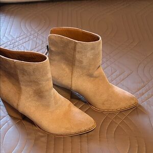 BEAST FASHION Beige Suede Ankle Booties